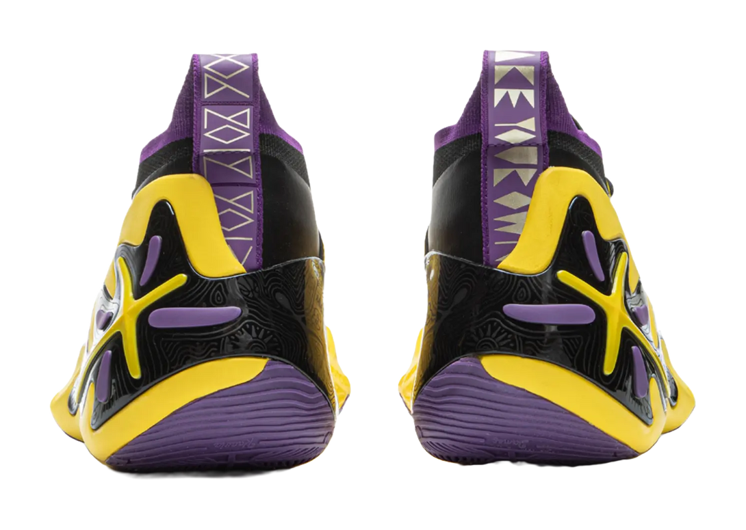 LiNing Wow11 Cushioning Anti-Slip And Wear-Resistant Lightweight Rebound Low-Top Basketball Shoes Mens Yellow Purple 