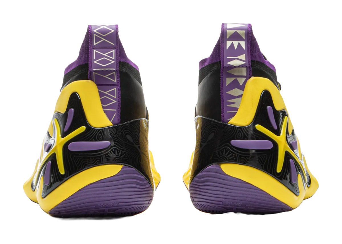 LiNing Wow11 Cushioning Anti-Slip And Wear-Resistant Lightweight Rebound Low-Top Basketball Shoes Mens Yellow Purple 