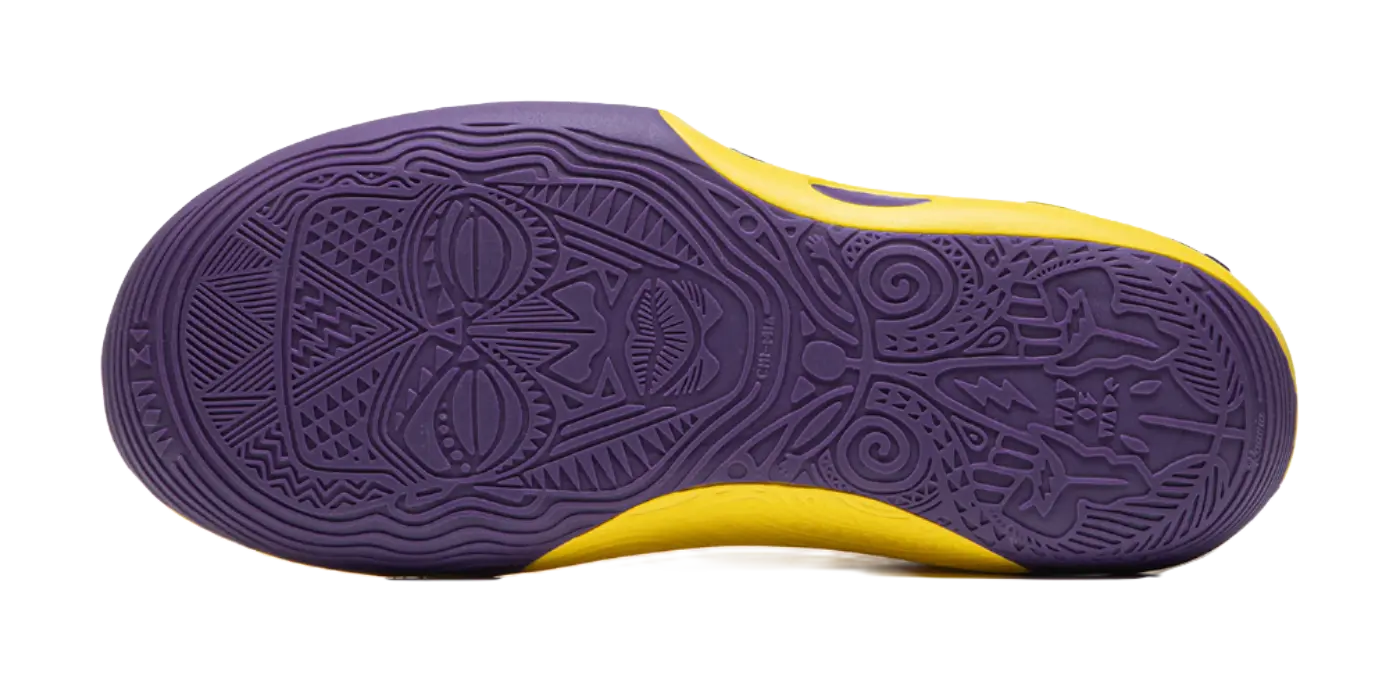 LiNing Wow11 Cushioning Anti-Slip And Wear-Resistant Lightweight Rebound Low-Top Basketball Shoes Mens Yellow Purple 