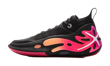 LiNing Wow11 Cushioning Anti-Slip And Wear-Resistant Lightweight Rebound Mid-Top Basketball Shoes Mens Black Red 