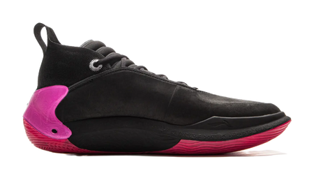 LiNing Wow11 Cushioning Anti-Slip And Wear-Resistant Lightweight Rebound Mid-Top Basketball Shoes Mens Black Red 