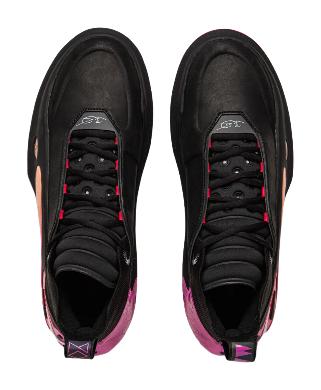 LiNing Wow11 Cushioning Anti-Slip And Wear-Resistant Lightweight Rebound Mid-Top Basketball Shoes Mens Black Red 