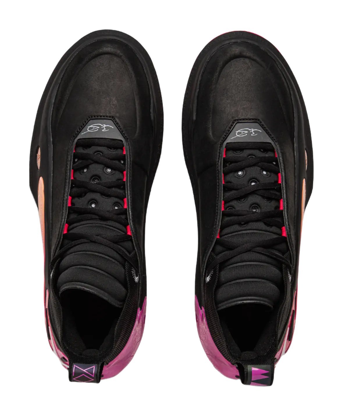 LiNing Wow11 Cushioning Anti-Slip And Wear-Resistant Lightweight Rebound Mid-Top Basketball Shoes Mens Black Red 