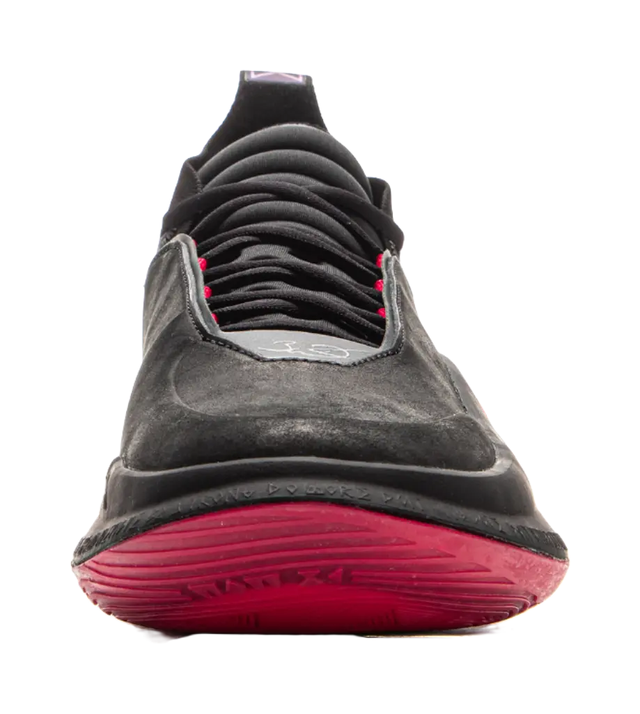 LiNing Wow11 Cushioning Anti-Slip And Wear-Resistant Lightweight Rebound Mid-Top Basketball Shoes Mens Black Red 