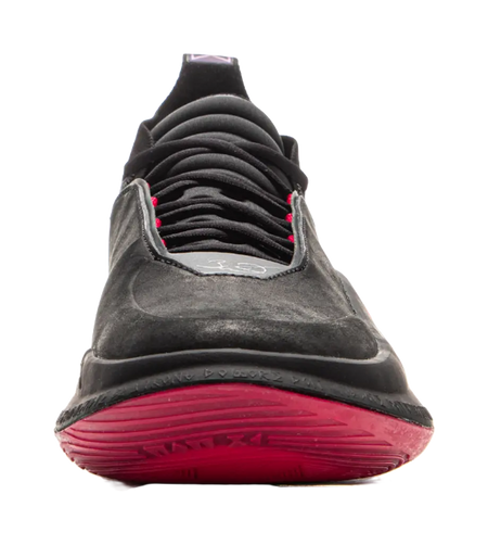 LiNing Wow11 Cushioning Anti-Slip And Wear-Resistant Lightweight Rebound Mid-Top Basketball Shoes Mens Black Red 