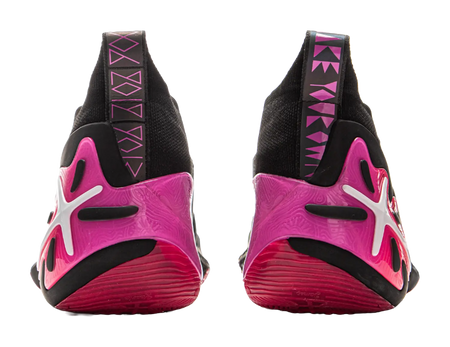 LiNing Wow11 Cushioning Anti-Slip And Wear-Resistant Lightweight Rebound Mid-Top Basketball Shoes Mens Black Red 