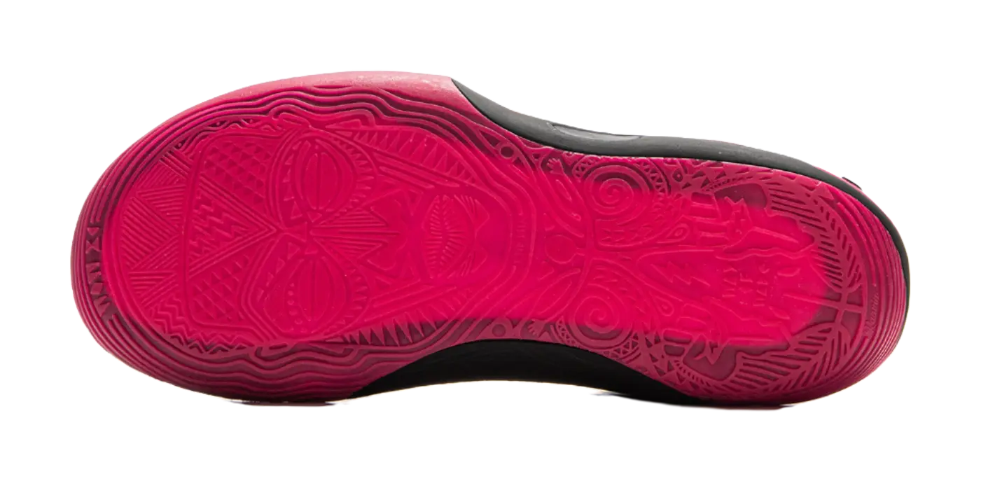 LiNing Wow11 Cushioning Anti-Slip And Wear-Resistant Lightweight Rebound Mid-Top Basketball Shoes Mens Black Red 