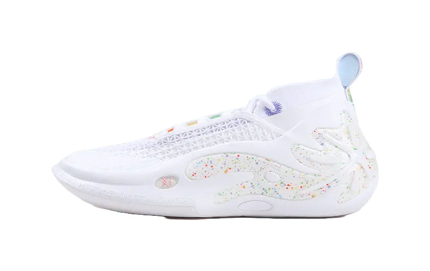 LiNing Wow11 Cushioning, Slip Resistant, Abrasion Resistant, Lightweight, Rebound Mid Top Basketball Shoes Mens White 