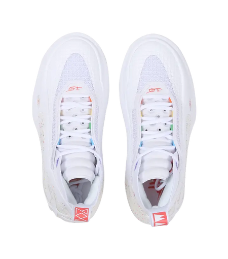 LiNing Wow11 Cushioning, Slip Resistant, Abrasion Resistant, Lightweight, Rebound Mid Top Basketball Shoes Mens White 