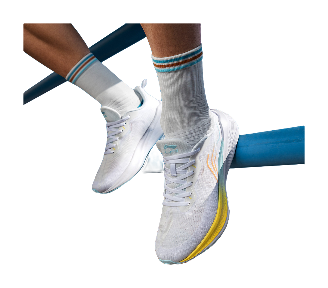 LiNing Wuyue Shock Absorbers Slip Resistant Abrasion Resistant Breathable Low top Casual Running Shoes Men's White 