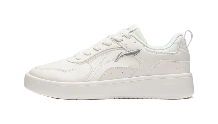 LiNing Years Old Anti-Slip Wear-Resistant Breathable Height Increasing Low-Top Skateboard Shoes Men's White 