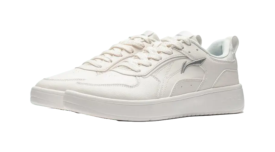 LiNing Years Old Anti-Slip Wear-Resistant Breathable Height Increasing Low-Top Skateboard Shoes Men's White 