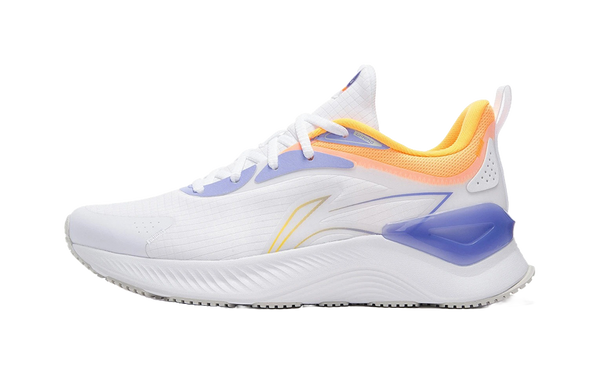 LiNing YueYing Element Cushioning Anti-Slip And Wear-Resistant Low-Top Running Shoes White Purple 