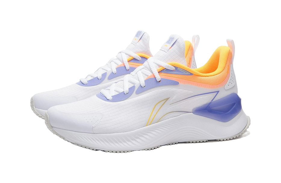 LiNing YueYing Element Cushioning Anti-Slip And Wear-Resistant Low-Top Running Shoes White Purple 
