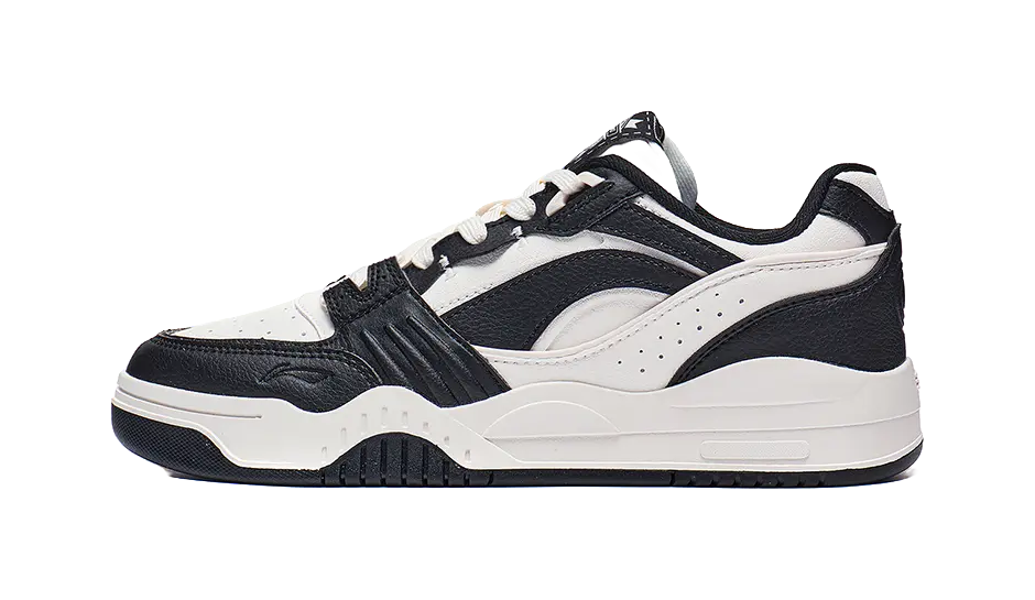 LiNing Yuebai Anti-Slip Wear-Resistant Breathable Height Increasing Low-Top Skateboard Shoes Men's White Black 