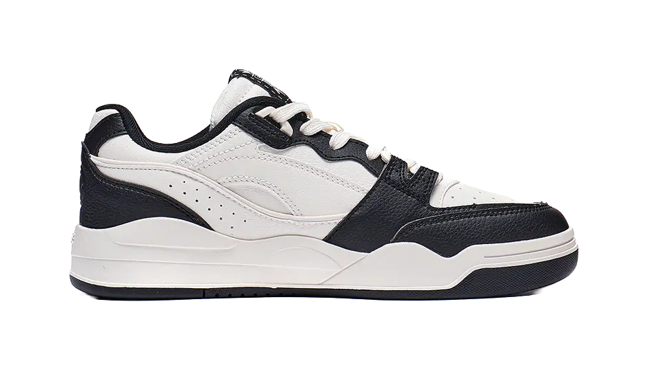 LiNing Yuebai Anti-Slip Wear-Resistant Breathable Height Increasing Low-Top Skateboard Shoes Men's White Black 