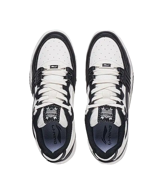 LiNing Yuebai Anti-Slip Wear-Resistant Breathable Height Increasing Low-Top Skateboard Shoes Men's White Black 