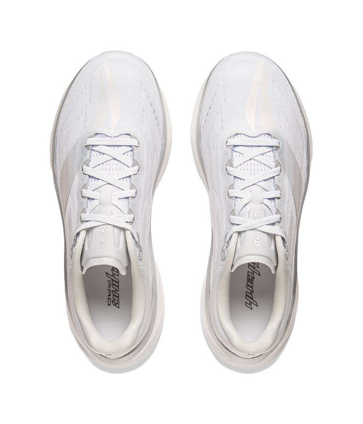 LiNing Yueying 5 Pro Shock Absorbers Rebound Low top Trail Running Shoes Men's Standard White Silver 