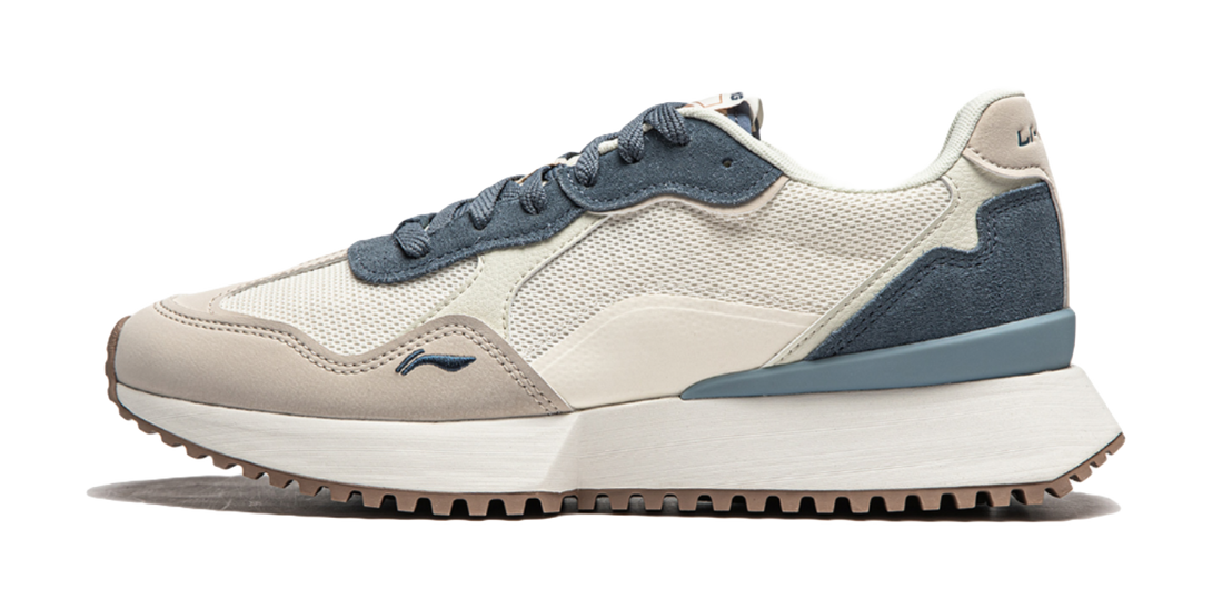 LiNing Zaiwu Cushioning Anti-Slip And Wear-Resistant Height Increasing Low-Top Casual Shoes Men's White Gray Blue 