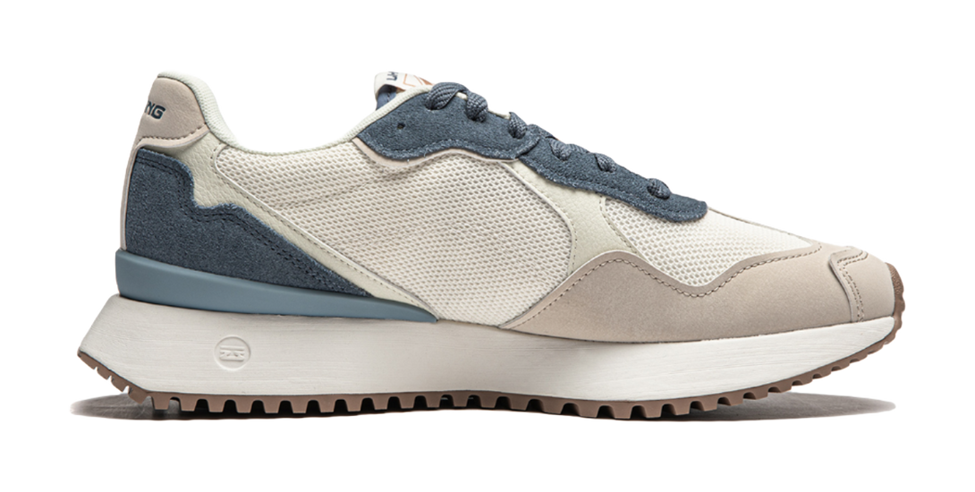 LiNing Zaiwu Cushioning Anti-Slip And Wear-Resistant Height Increasing Low-Top Casual Shoes Men's White Gray Blue 