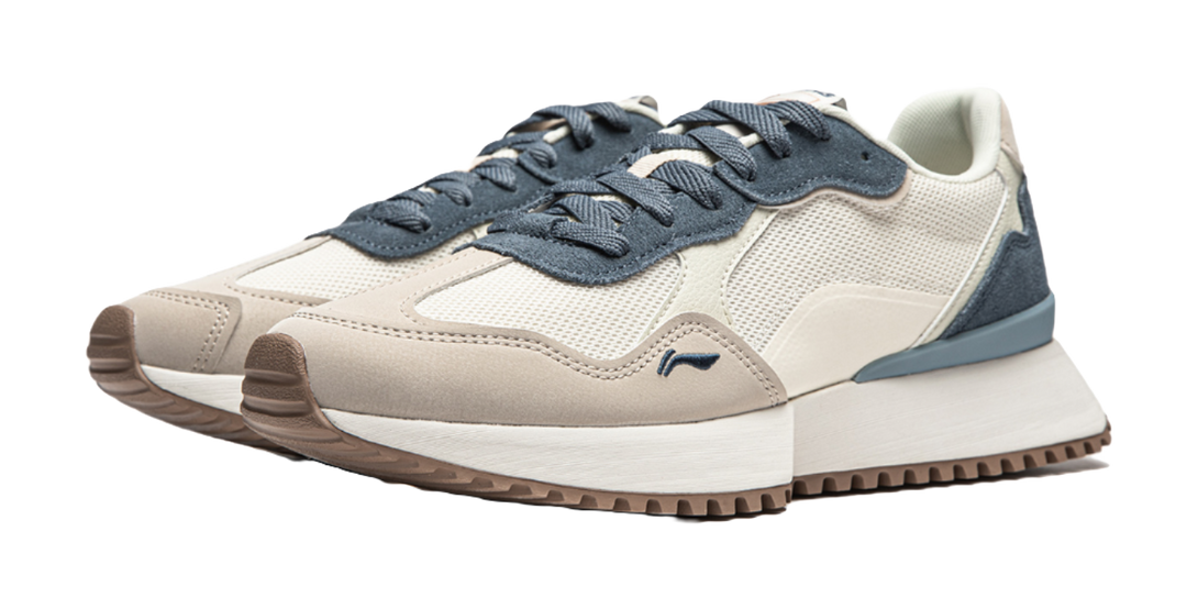 LiNing Zaiwu Cushioning Anti-Slip And Wear-Resistant Height Increasing Low-Top Casual Shoes Men's White Gray Blue 