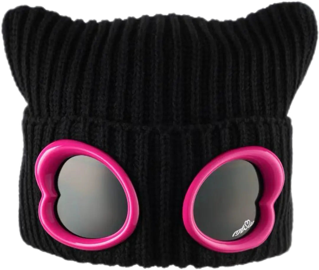 METASWEETY Chunky Kitty Beanie Cat Hat - Aespa Ningning Same Style Black  VJSNEAKER