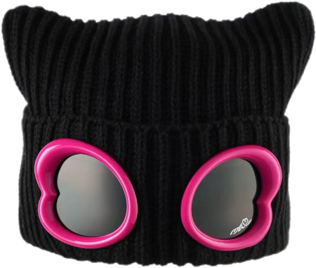 METASWEETY Chunky Kitty Beanie Cat Hat - Aespa Ningning Same Style Black  VJSNEAKER