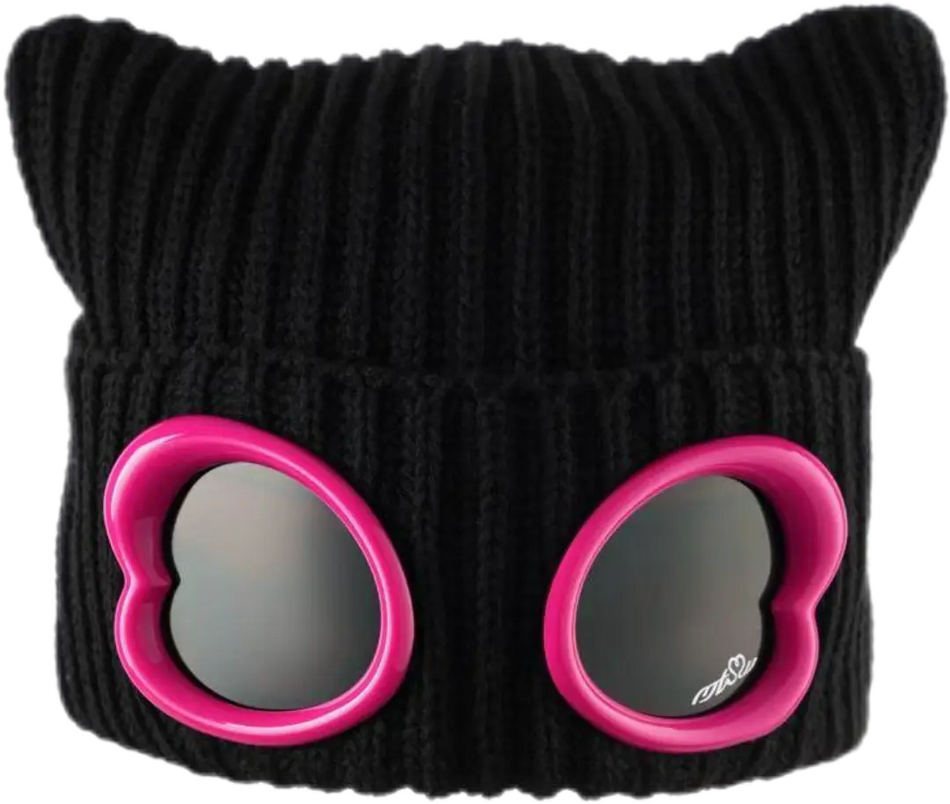 METASWEETY Chunky Kitty Beanie Cat Hat - Aespa Ningning Same Style Black  VJSNEAKER