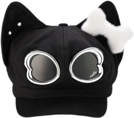 METASWEETY Chunky Kitty Beanie Cat Hat - Aespa Ningning Same Style Black  VJSNEAKER