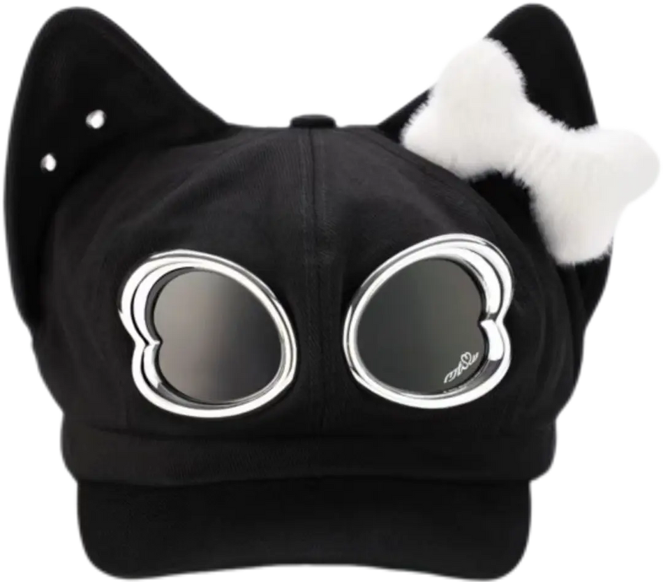 METASWEETY Chunky Kitty Beanie Cat Hat - Aespa Ningning Same Style Black  VJSNEAKER