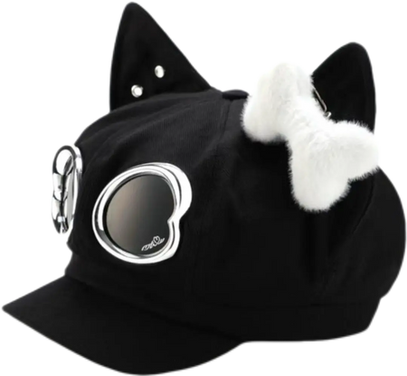 METASWEETY Chunky Kitty Beanie Cat Hat - Aespa Ningning Same Style Black  VJSNEAKER