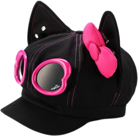 METASWEETY Chunky Kitty Beanie Cat Hat - Aespa Ningning Same Style Black Pink  VJSNEAKER