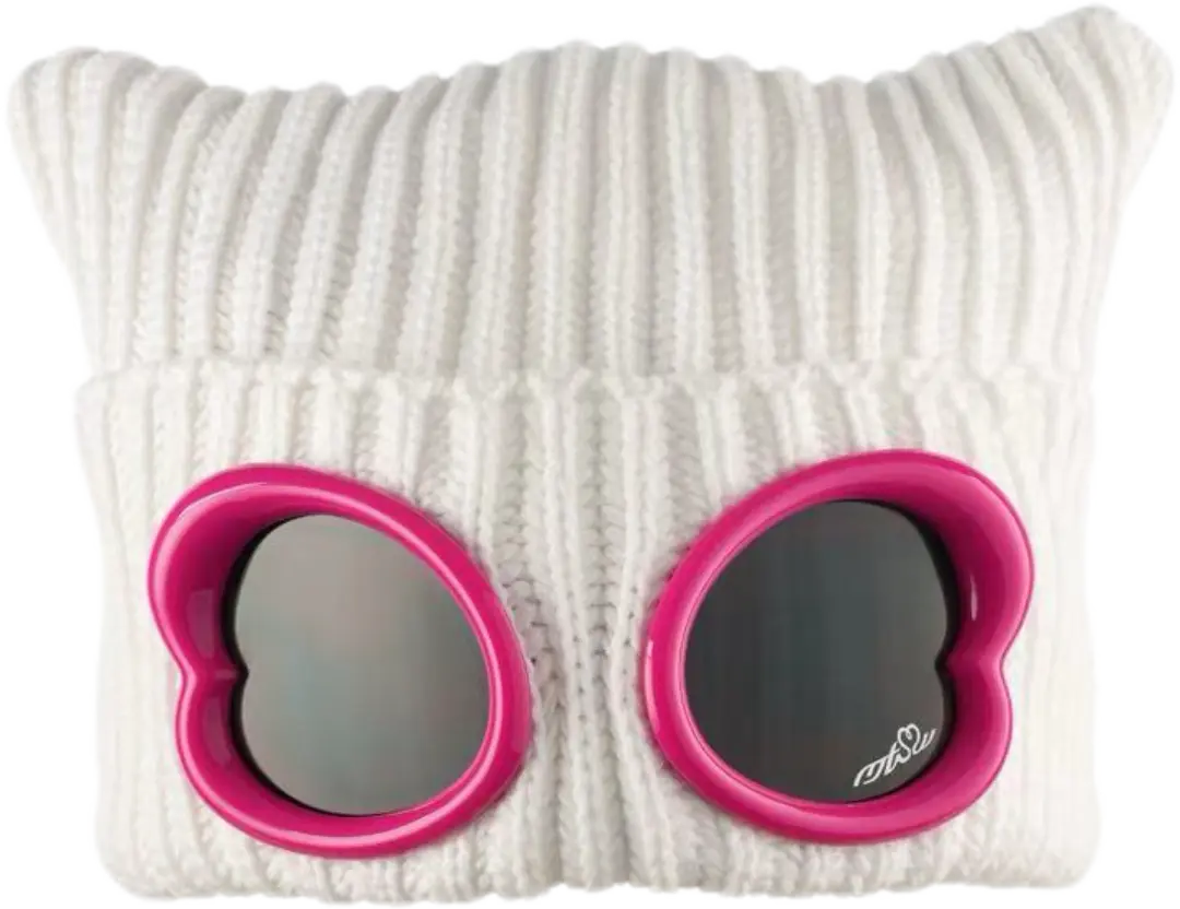 METASWEETY Chunky Kitty Beanie Cat Hat - Aespa Ningning Same Style White  VJSNEAKER