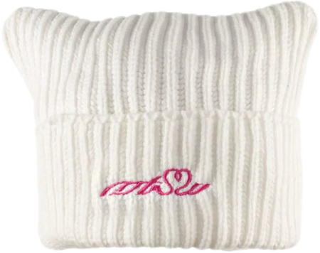 METASWEETY Chunky Kitty Beanie Cat Hat - Aespa Ningning Same Style White  VJSNEAKER