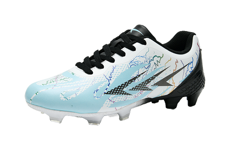 Meike Unisex Low-Top FG/AG Soccer Cleats - Multi-Ground Football Shoes with Shock Absorption & Waterproof White 