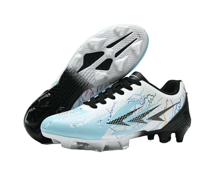 Meike Unisex Low-Top FG/AG Soccer Cleats - Multi-Ground Football Shoes with Shock Absorption & Waterproof White 