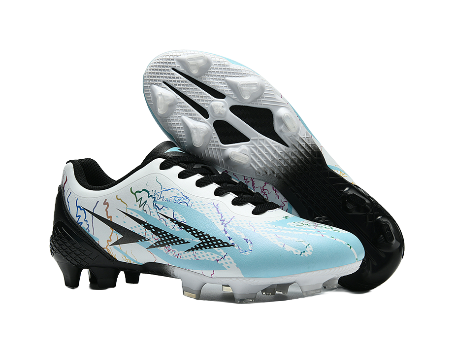 Meike Unisex Low-Top FG/AG Soccer Cleats - Multi-Ground Football Shoes with Shock Absorption & Waterproof White 