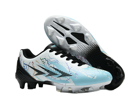 Meike Unisex Low-Top FG/AG Soccer Cleats - Multi-Ground Football Shoes with Shock Absorption & Waterproof White 