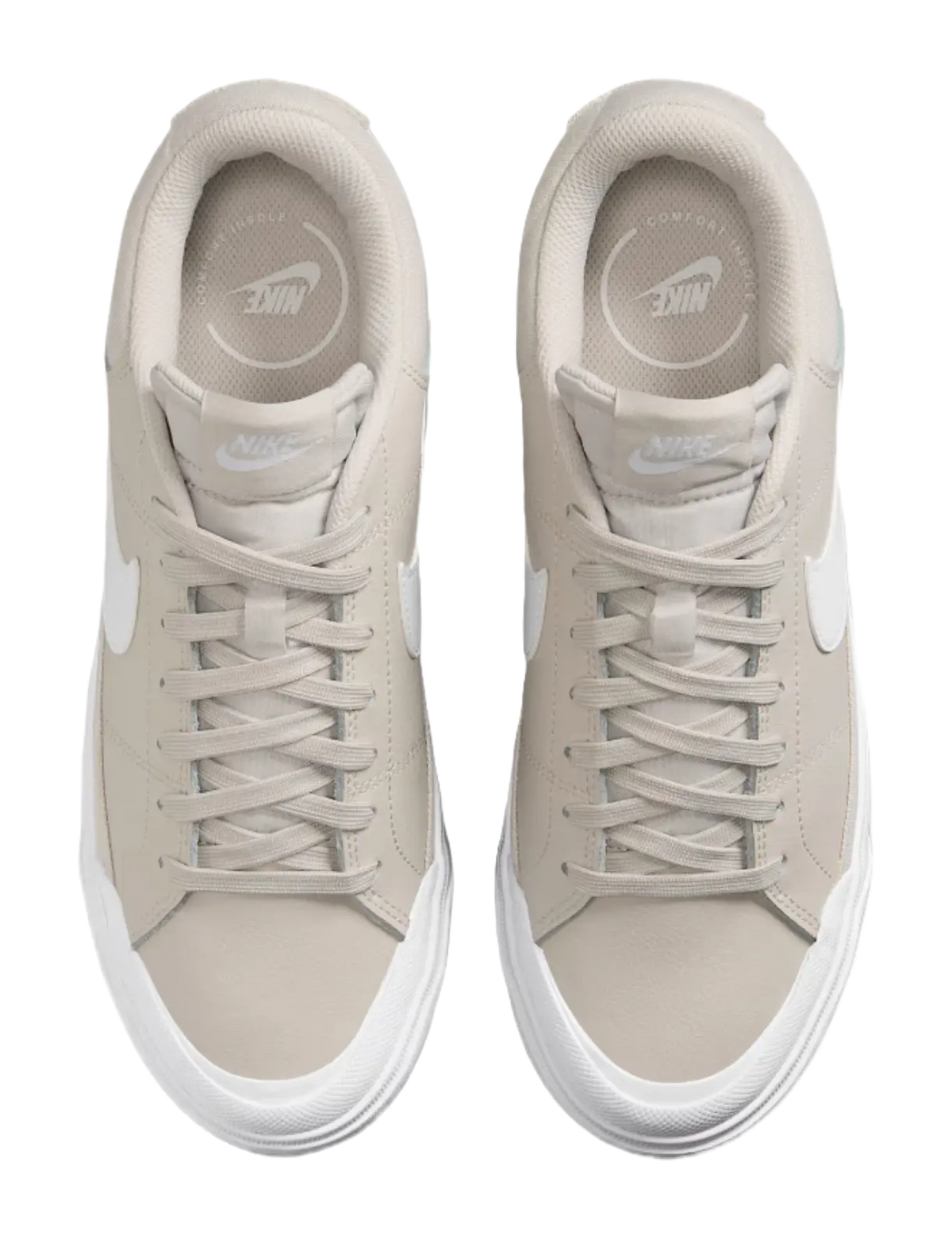 Nike Court Legacy Abrasion Resistant Low Top Skateboard Shoes Womens Beige  vjsneaker.com