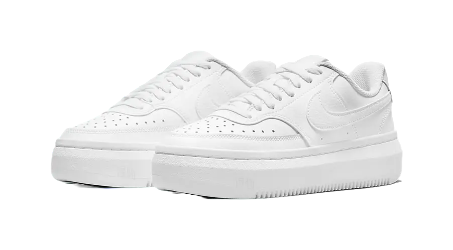 Nike Court Vision Alta Low Triple White Womens  vjsneaker.com
