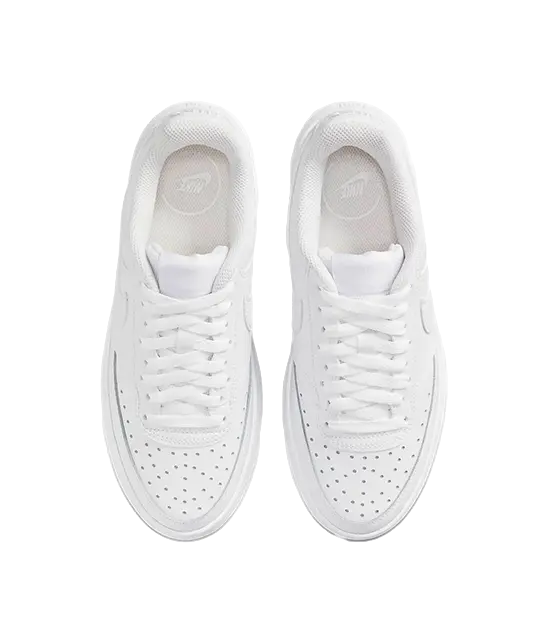 Nike Court Vision Alta Low Triple White Womens  vjsneaker.com