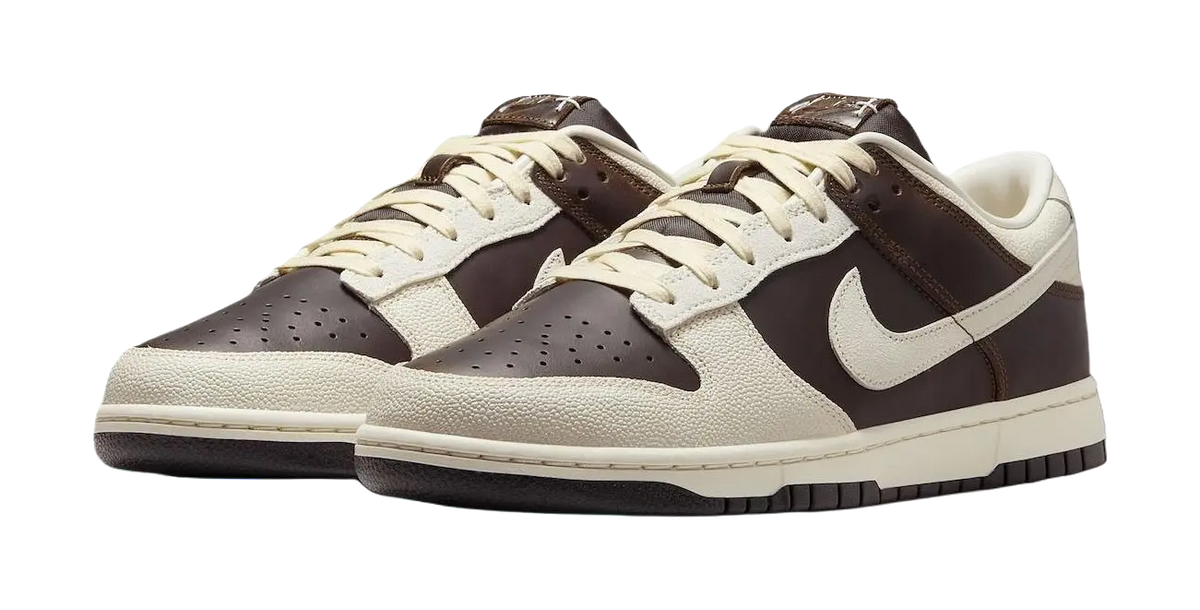 Nike Dunk Abrasion Resistant Low top Skateboard Shoes Mens Brown White  vjsneaker.com