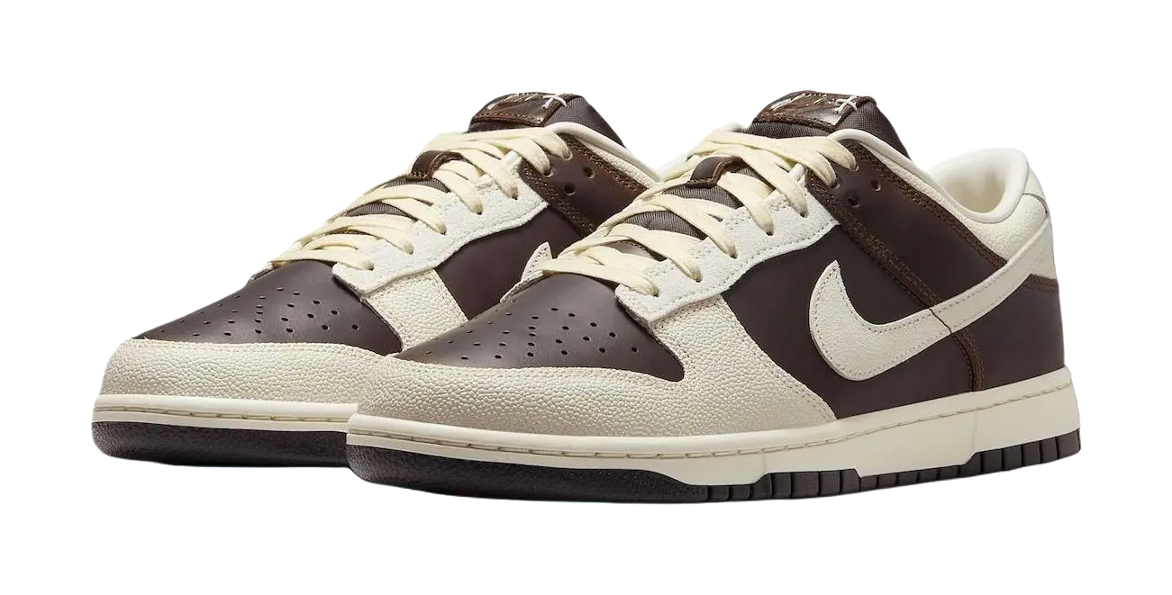 Nike Dunk Abrasion Resistant Low top Skateboard Shoes Mens Brown White  vjsneaker.com