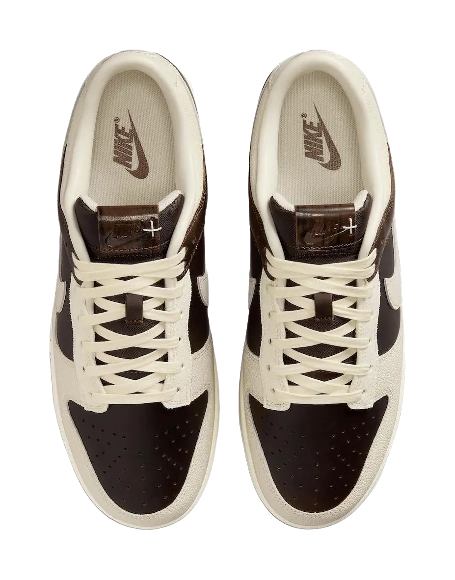 Nike Dunk Abrasion Resistant Low top Skateboard Shoes Mens Brown White  vjsneaker.com