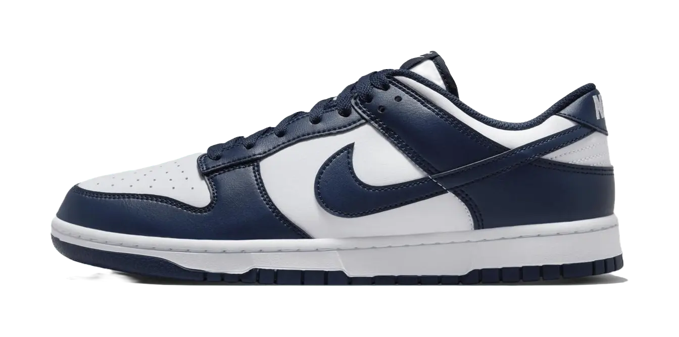 Nike Dunk Low White Midnight Navy  vjsneaker.com