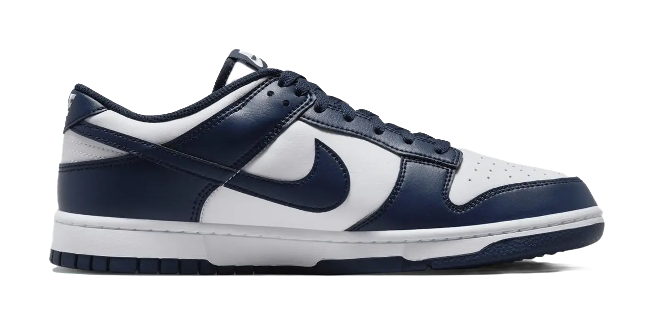 Nike Dunk Low White Midnight Navy  vjsneaker.com