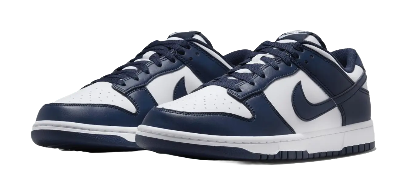 Nike Dunk Low White Midnight Navy  vjsneaker.com