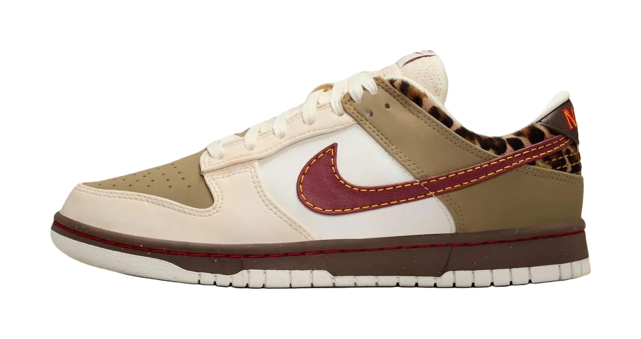 Nike Dunk Low top Skateboard Shoes Womens Beige Red  vjsneaker.com