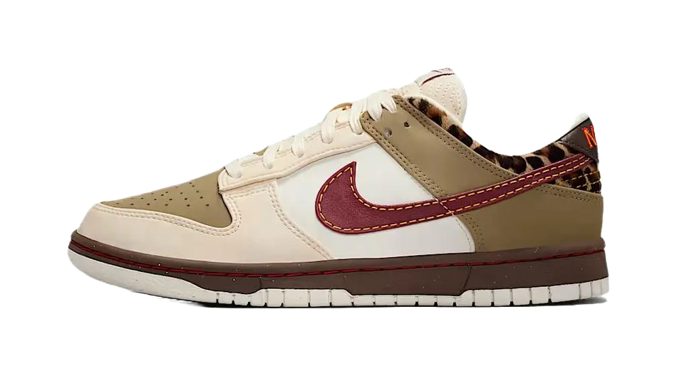 Nike Dunk Low top Skateboard Shoes Womens Beige Red  vjsneaker.com