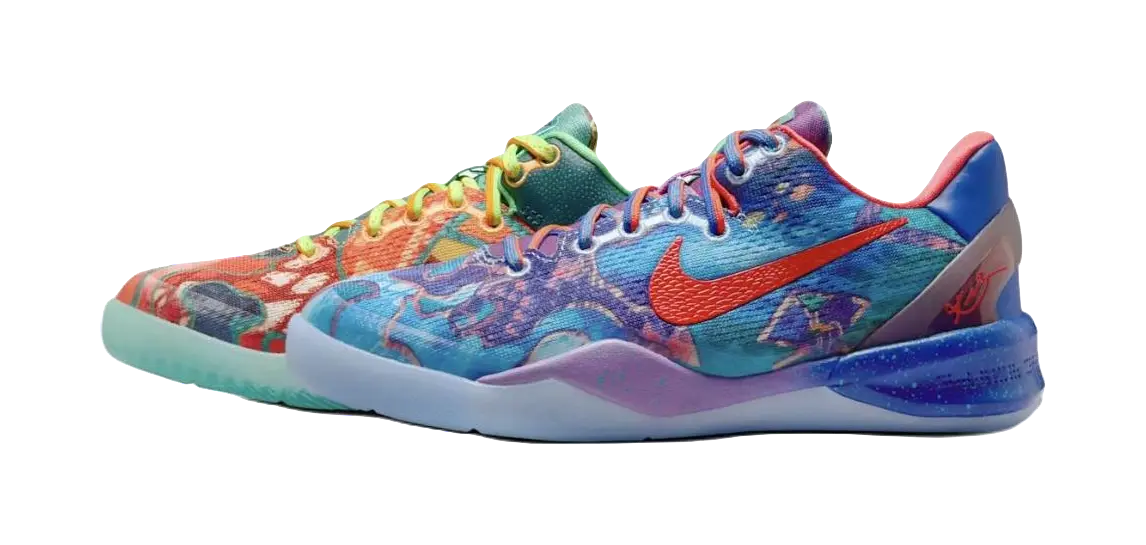 Nike Kobe 8 Slip Resistant Shock Absorbers Low Top Childrens Basketball Shoes Orange/Blue/Green/Red  vjsneaker.com